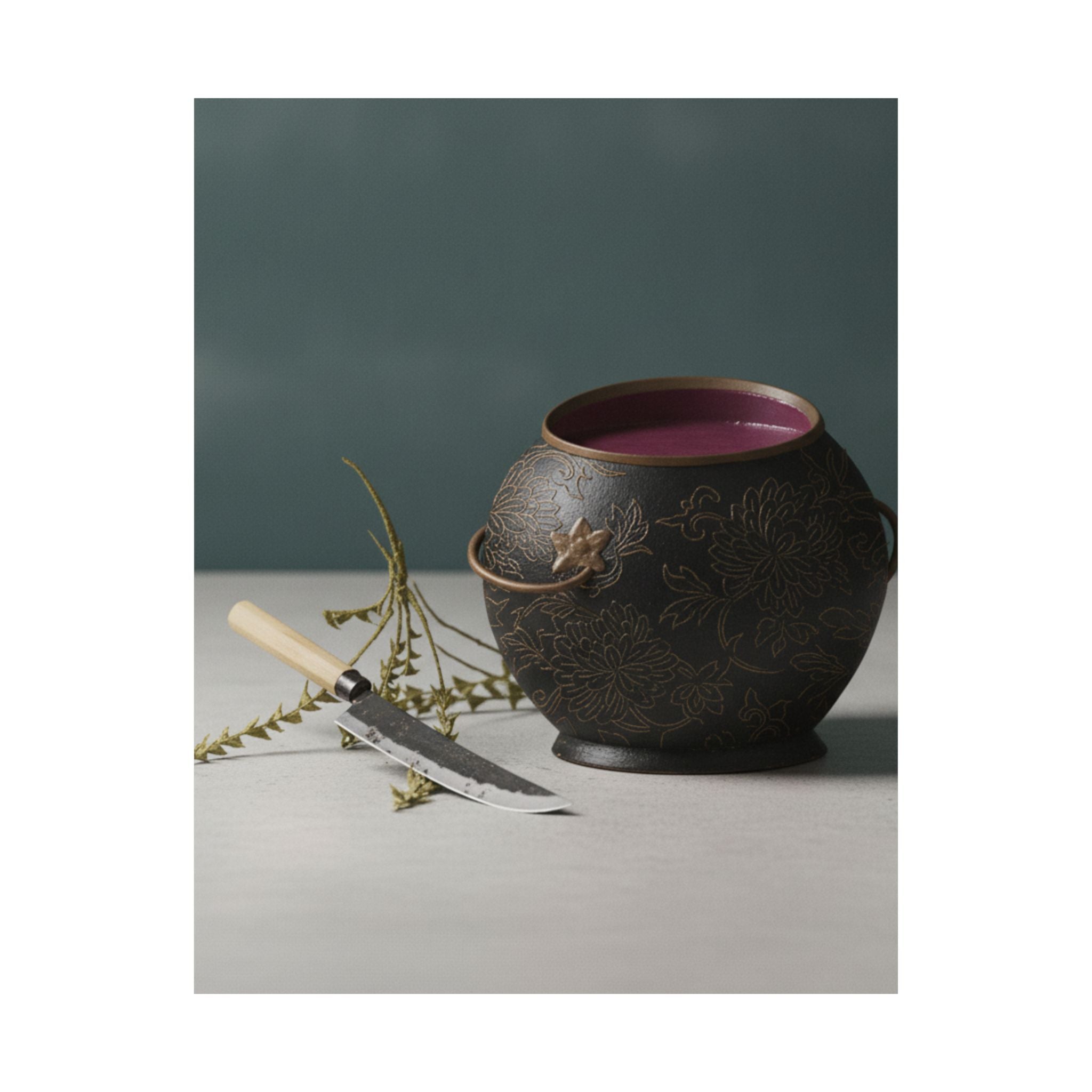 Product Marketing — Vase And Kitchen Knife — Matte Poster