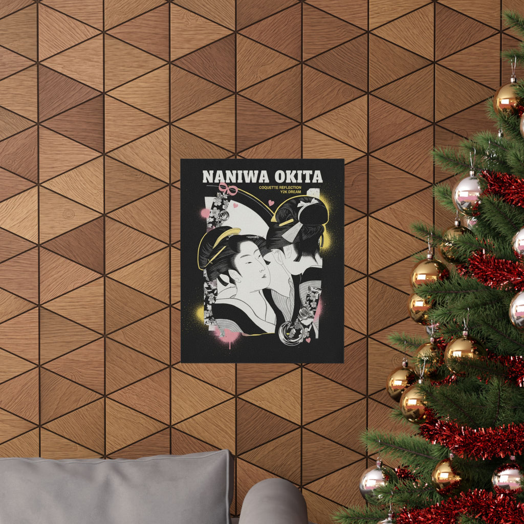 Streetwear Collage — Naniwa Okita Admiring Herself In A Mirror — Matte Poster