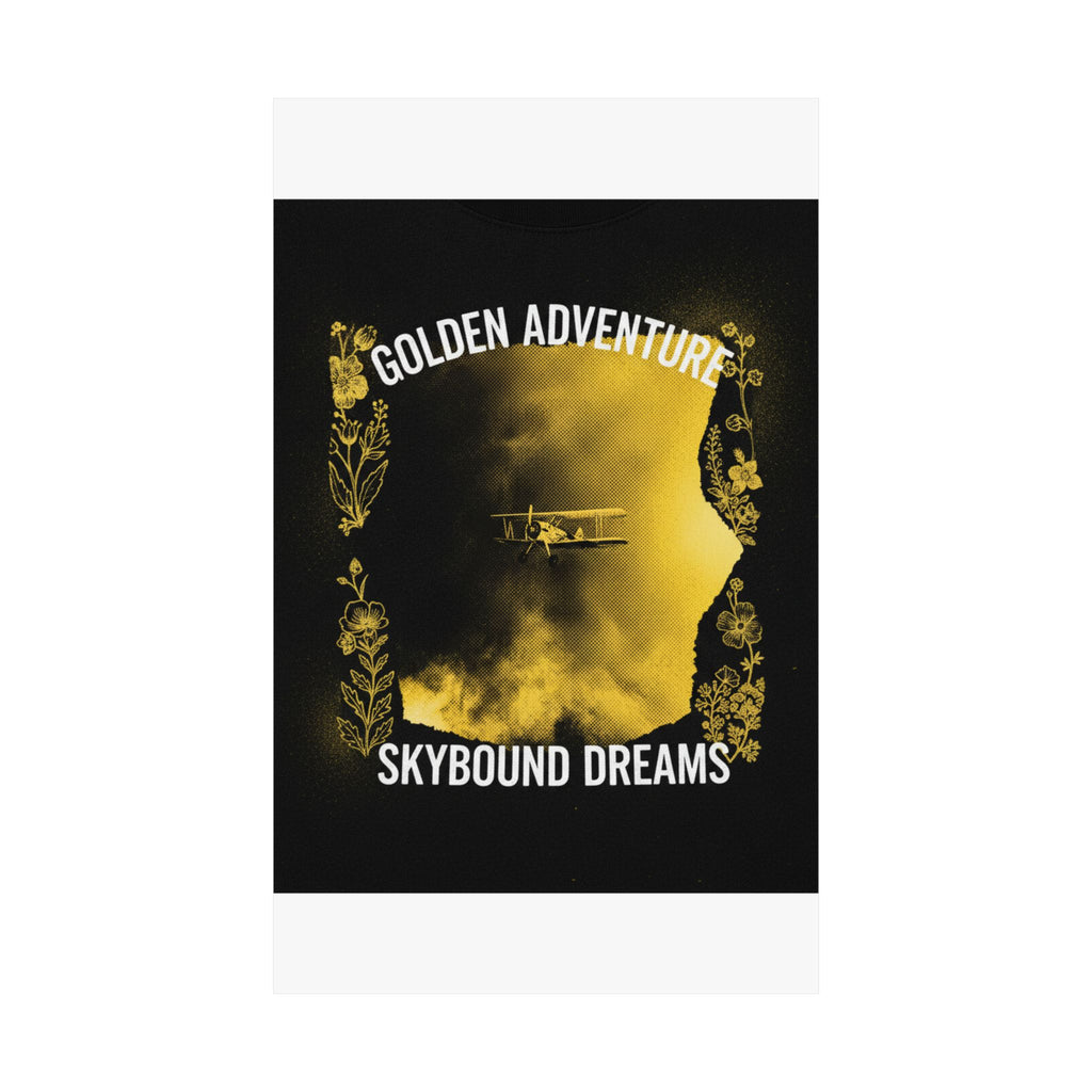 Golden Adventure Skybound Dreams Biplane Art Poster
