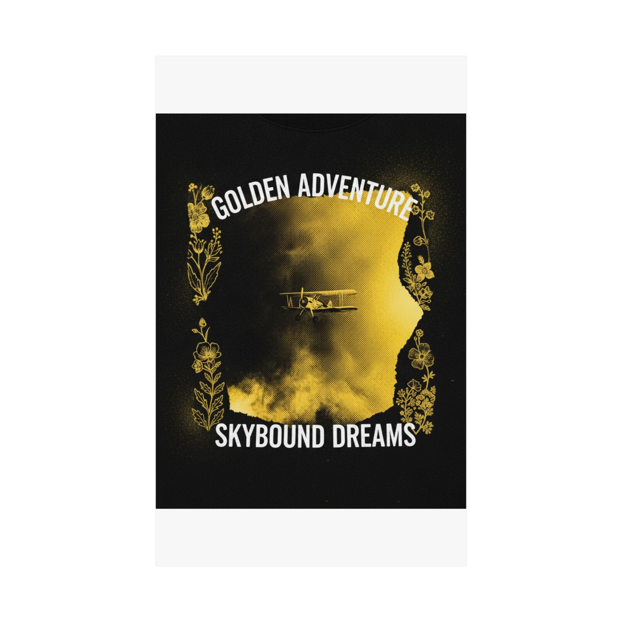 Golden Adventure Skybound Dreams Biplane Art Poster