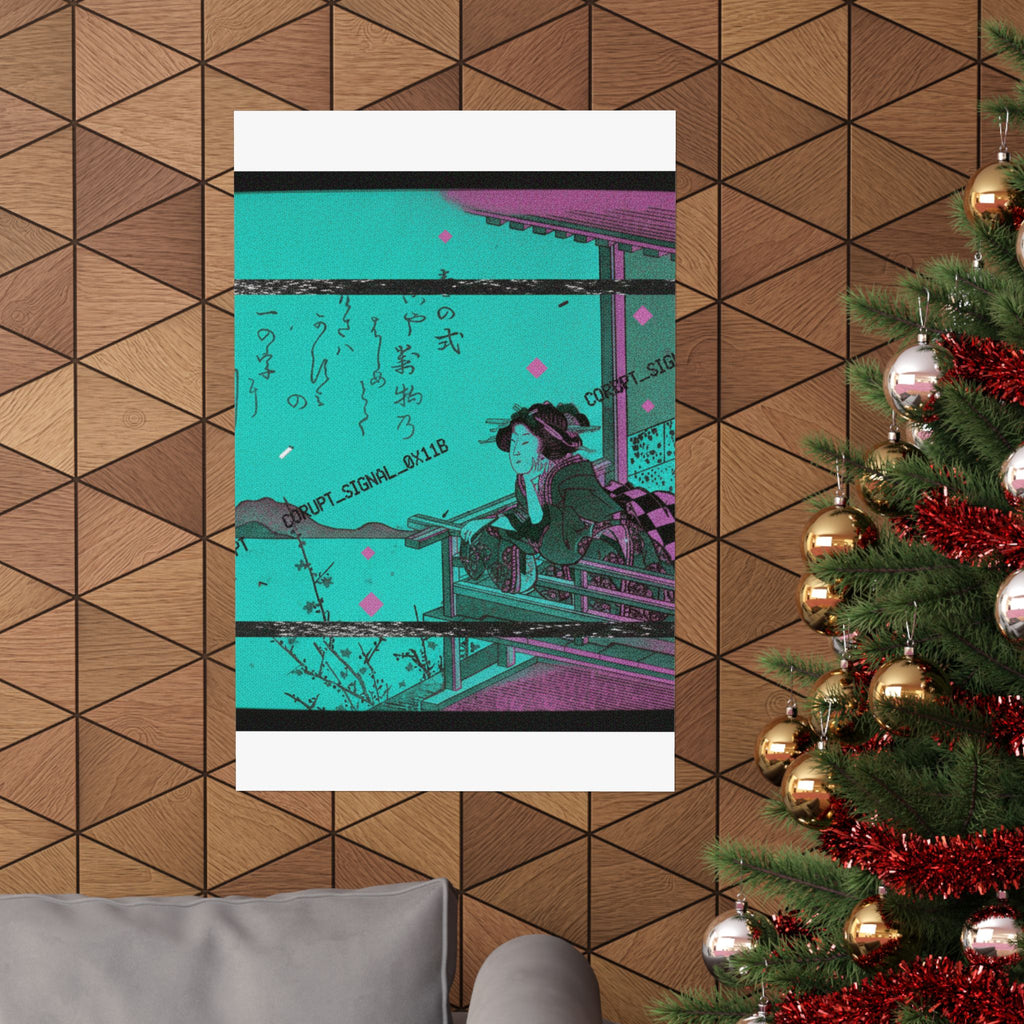Glitch Culture — Courtesan Leaning On The Railing Of A Veranda — Matte Poster