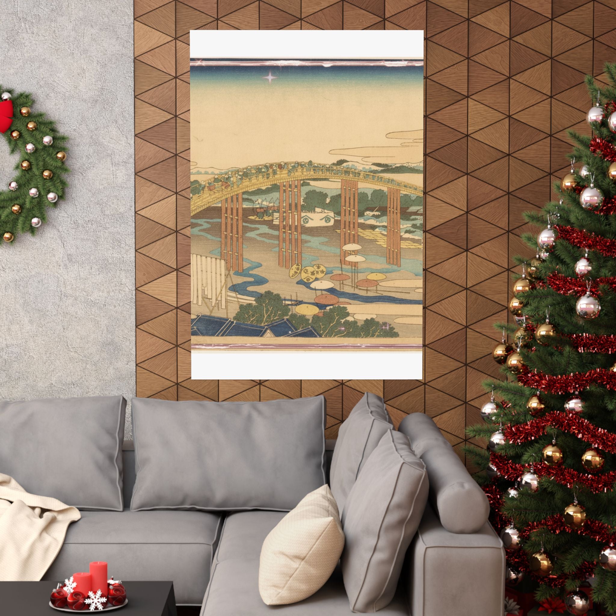 Scenic Nature — Yahagi Bridge At Okazaki On The Tōkaidō (Tōkaidō Okazaki Yahagi No Hashi), From  — Matte Poster