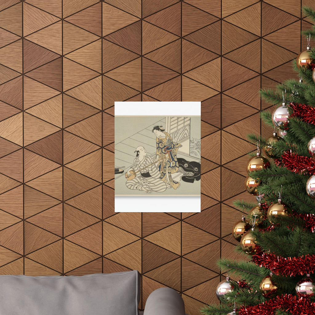 Ecommerce Main — Lady Interrupting Her Lover, Who Is Playing The Shamisen — Matte Poster