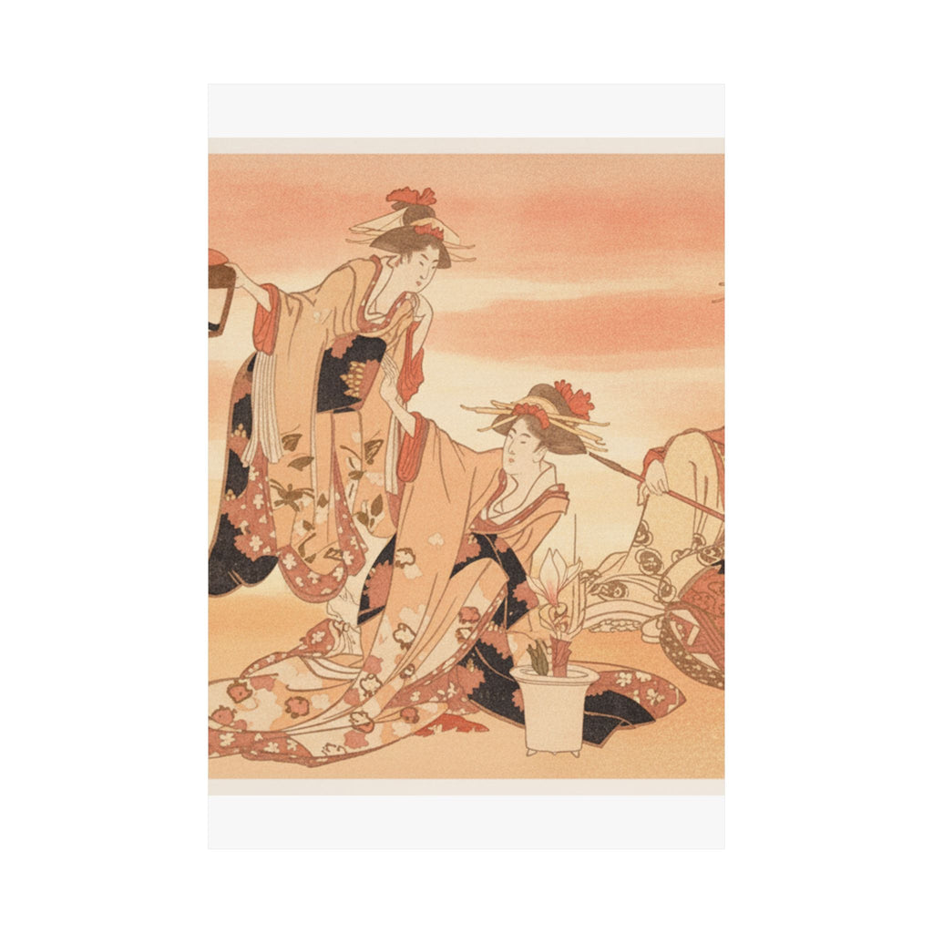 Southern Sunset — Three Young Ladies Visiting Together — Matte Poster