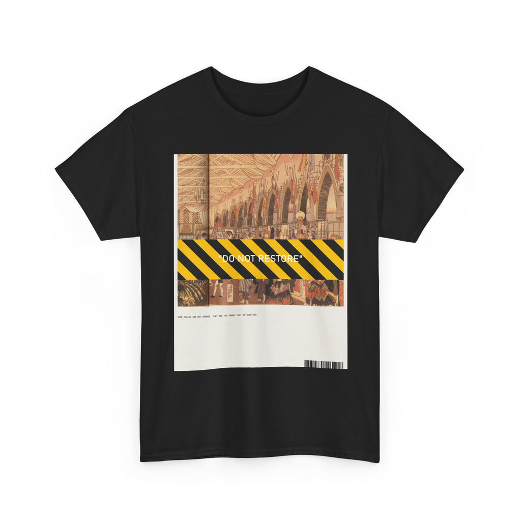 "DO NOT RESTORE" graphic tee — product view 3