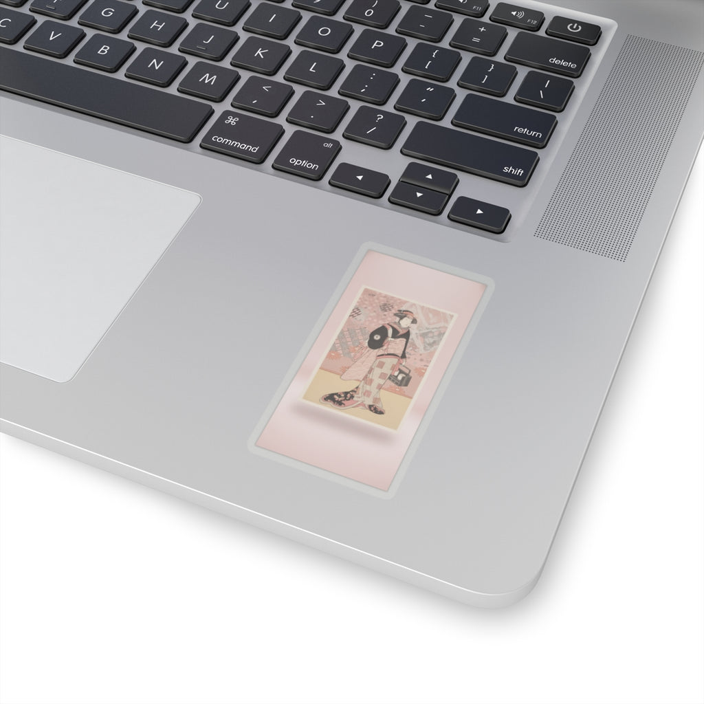 Product Marketing — The Actor Iwai Hanshiro Iv As A Woman In A Black Kimono — Kiss-Cut Sticker