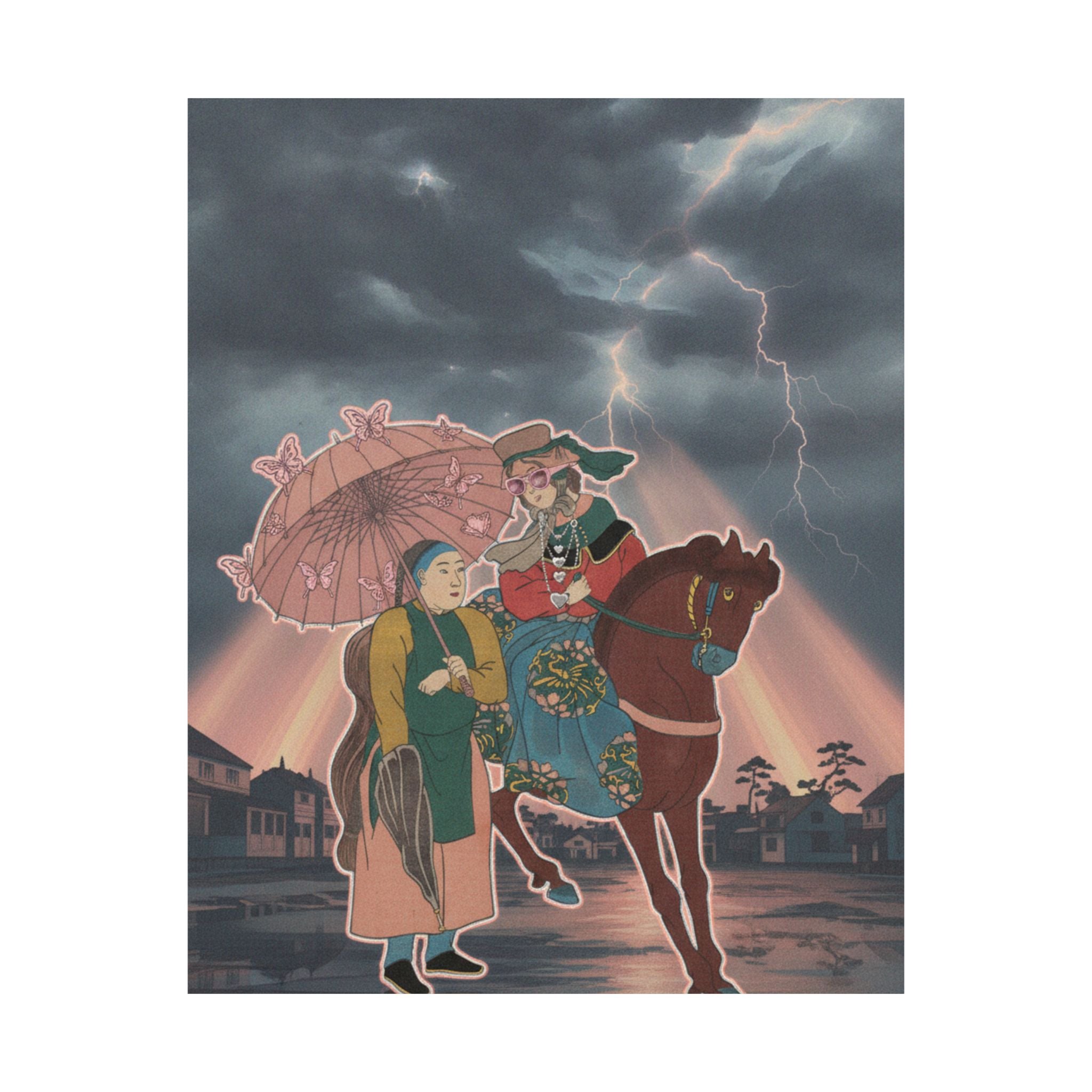 Dramatic Storm — An English Woman With A Chinese Servant In The Foreign District, From The Series — Matte Poster