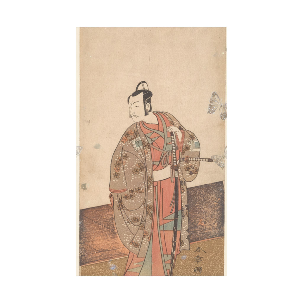 Ecommerce Main — The Actor Ichikawa Danjuro V Standing Inside Of A House And In Front Of An Engaw — Matte Poster