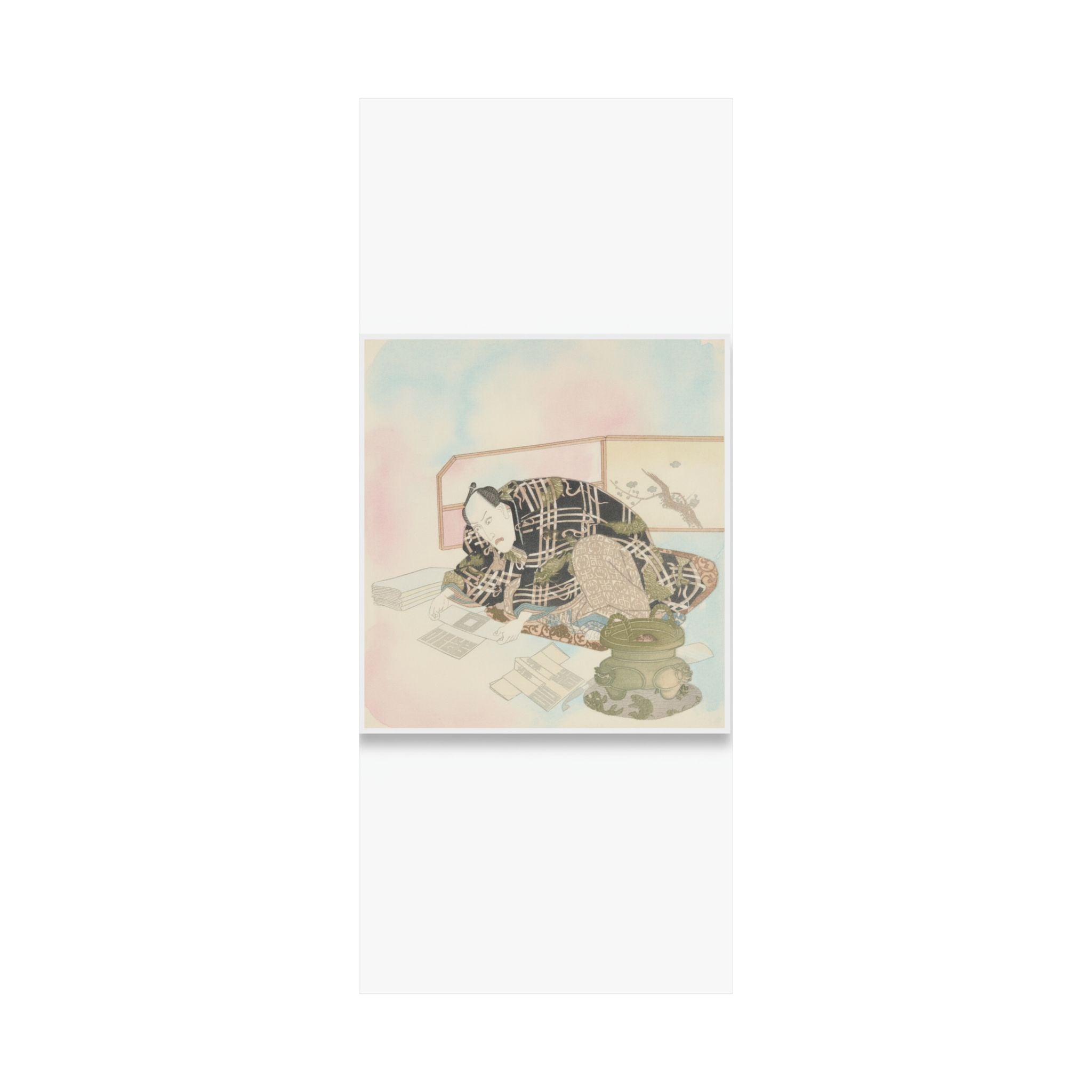 Watercolor — Ichikawa Danjūrō Vii Preparing New Year'S Gifts — Matte Poster