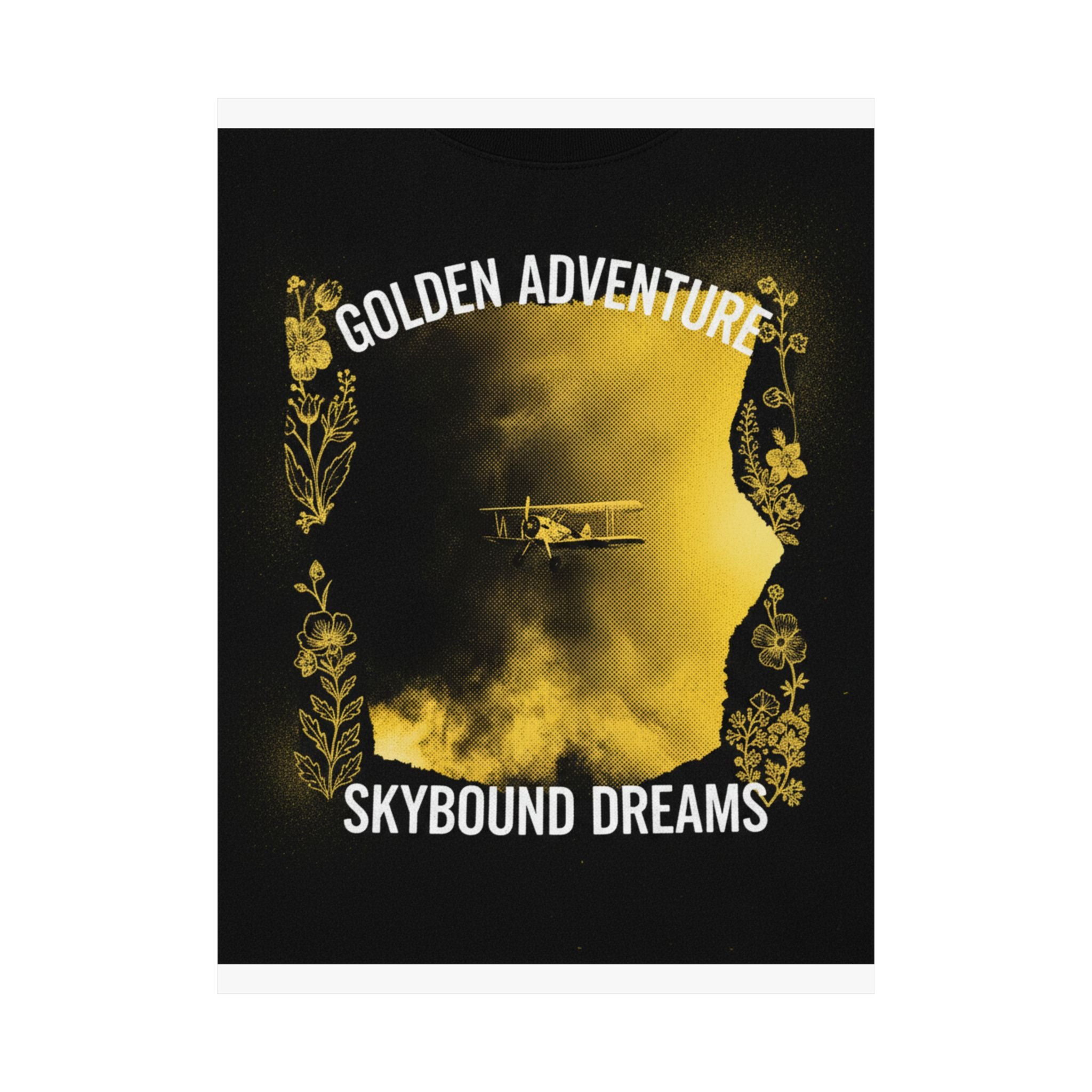 Golden Adventure Skybound Dreams Biplane Art Poster