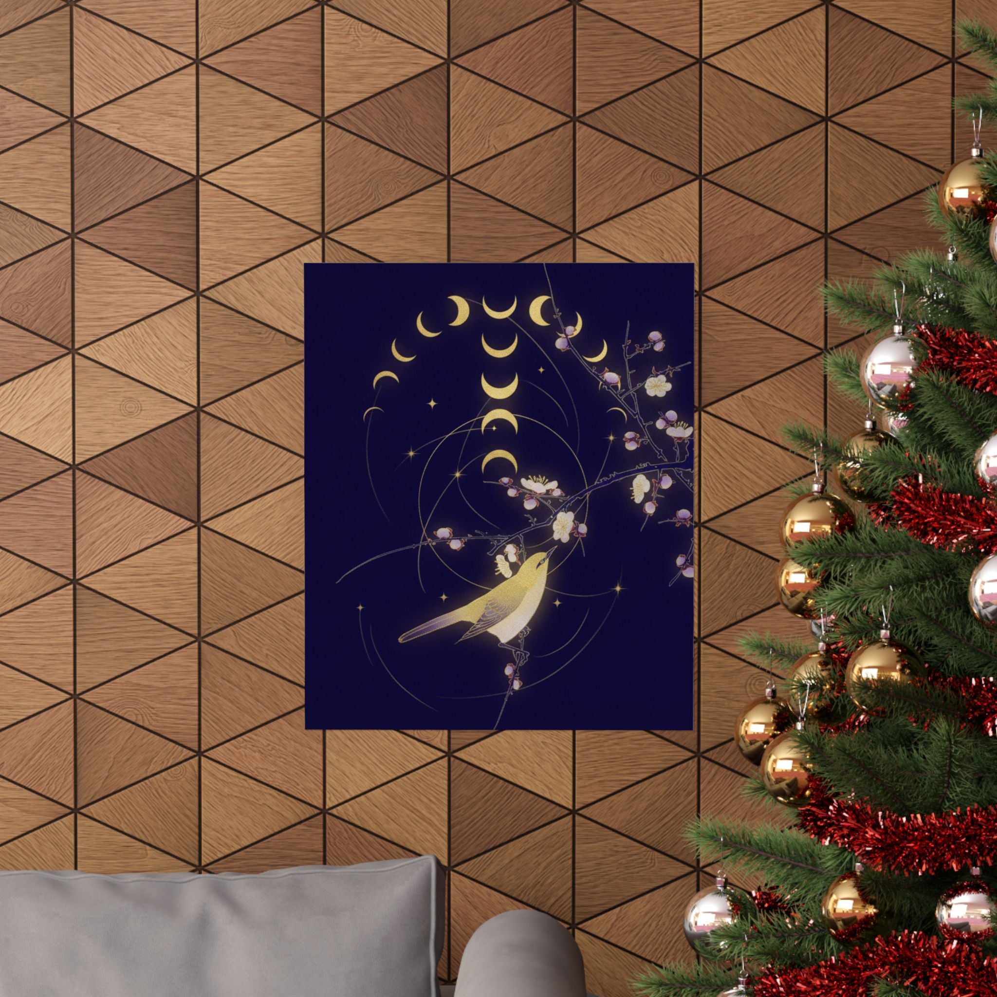 Celestial — New Moon; Nightingale On A Plum Branch — Matte Poster