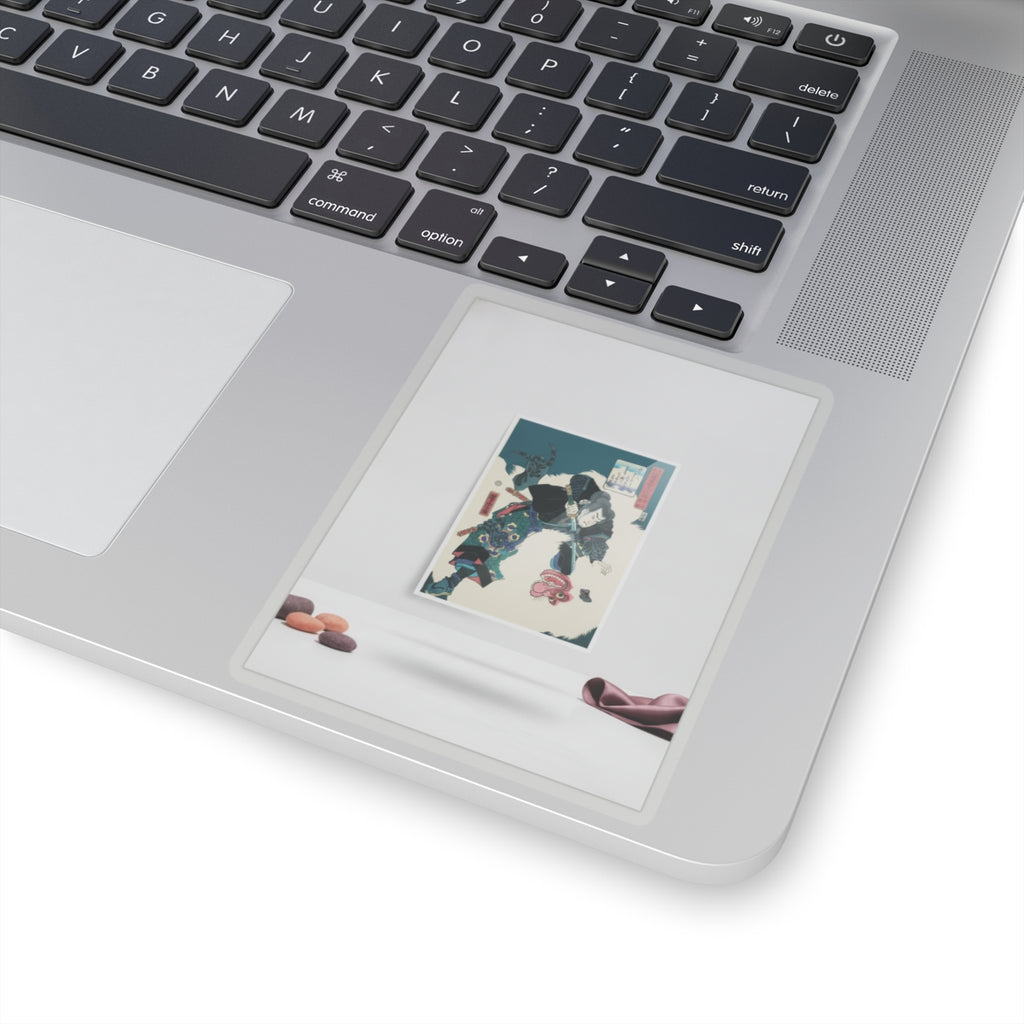 Product Marketing — The Warrior Slaying The Giant White Hihi — Kiss-Cut Sticker