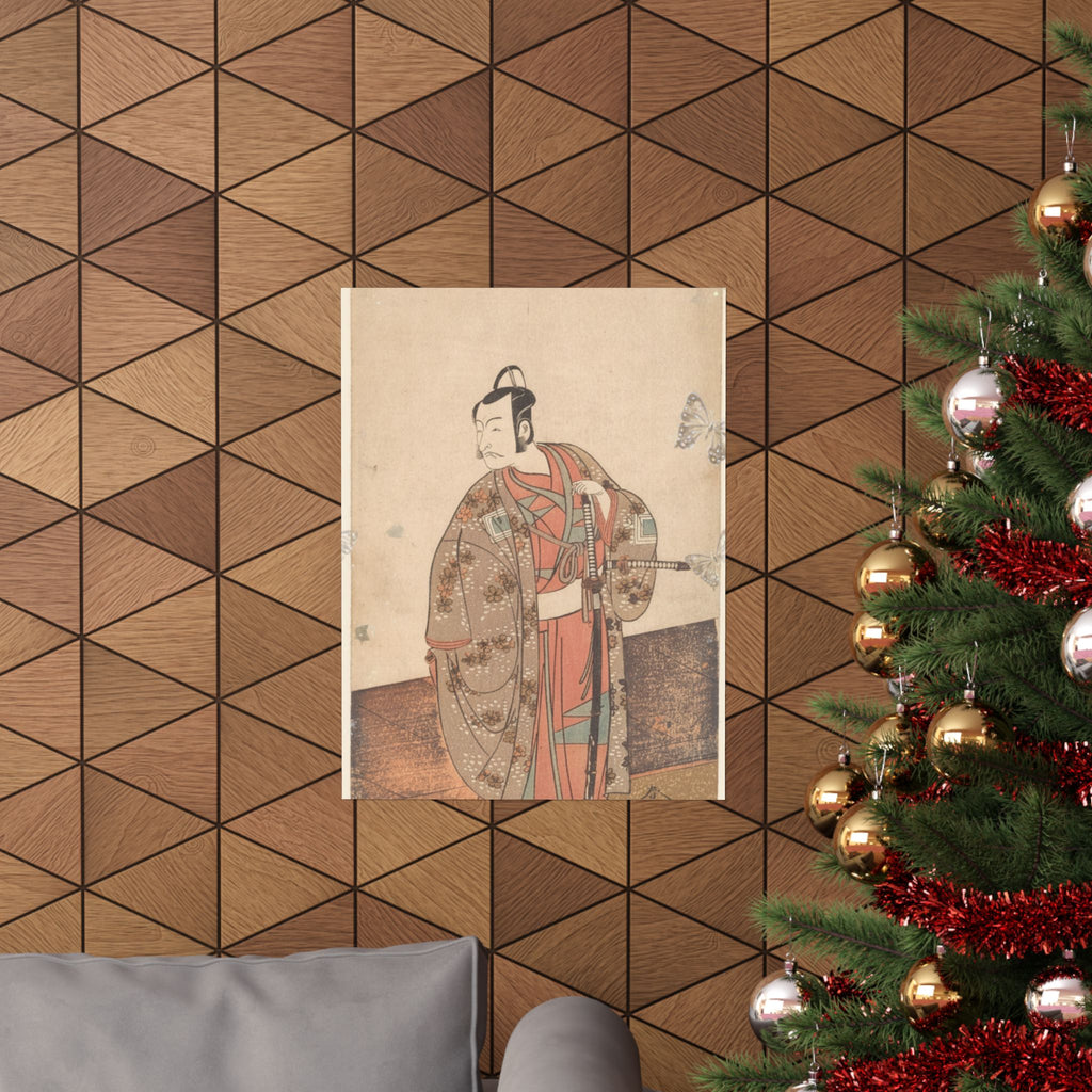 Ecommerce Main — The Actor Ichikawa Danjuro V Standing Inside Of A House And In Front Of An Engaw — Matte Poster