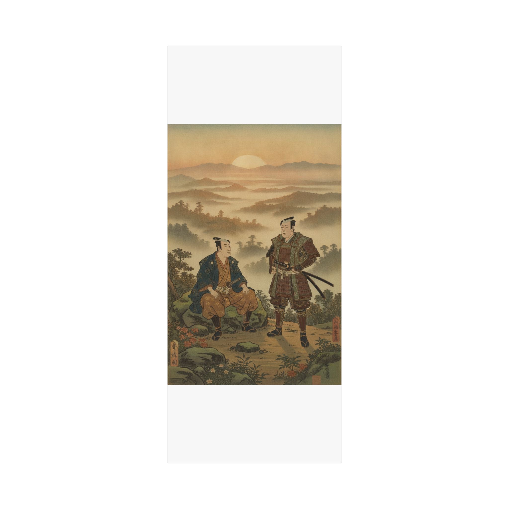 Scenic Nature — A Daimyo Talking To One Of His Retainers — Matte Poster