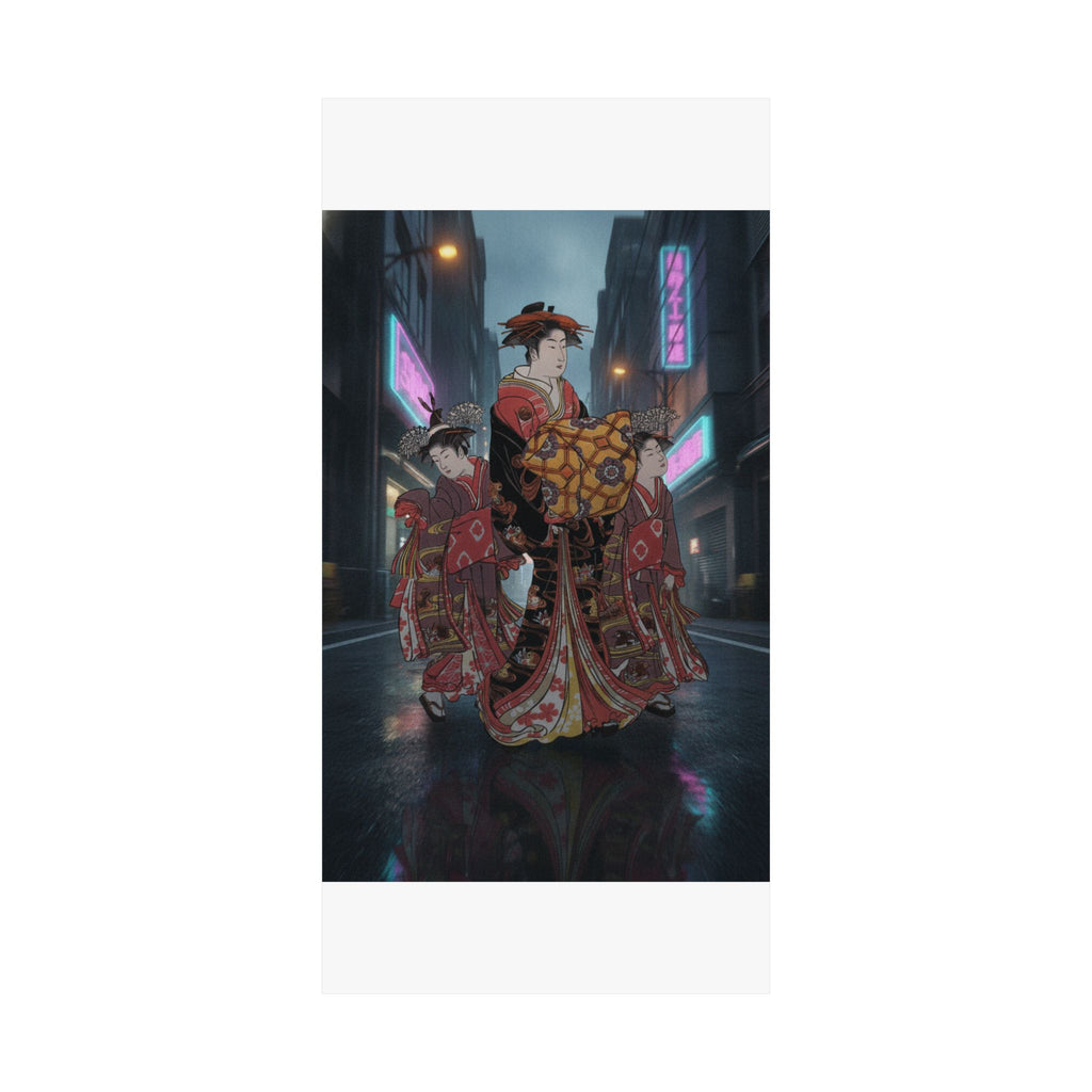 Fast Furious — An Oiran Accompanied By Two Kamuro — Matte Poster