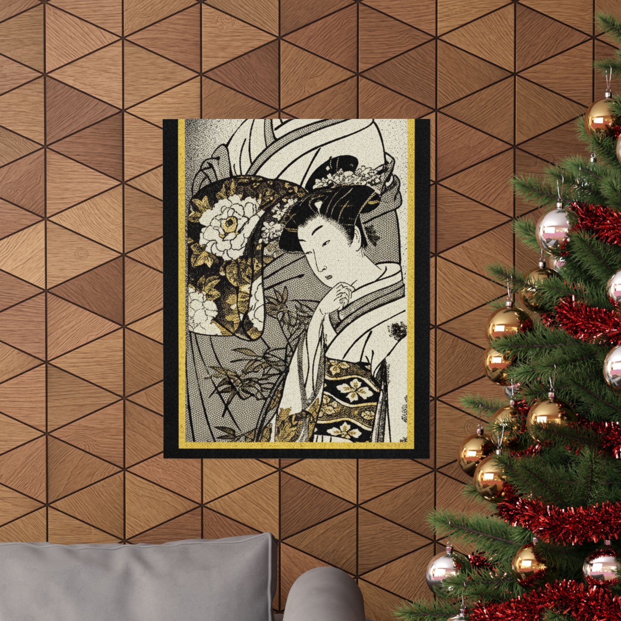 Streetwear Collage — Oiran And Attendant Out For A Stroll — Matte Poster