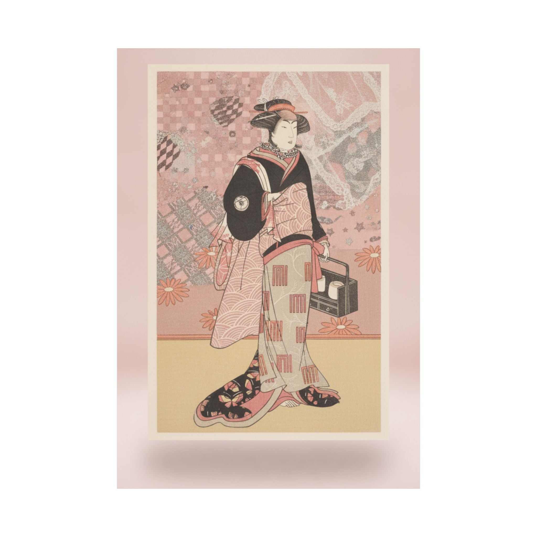 Product Marketing — The Actor Iwai Hanshiro Iv As A Woman In A Black Kimono — Matte Poster
