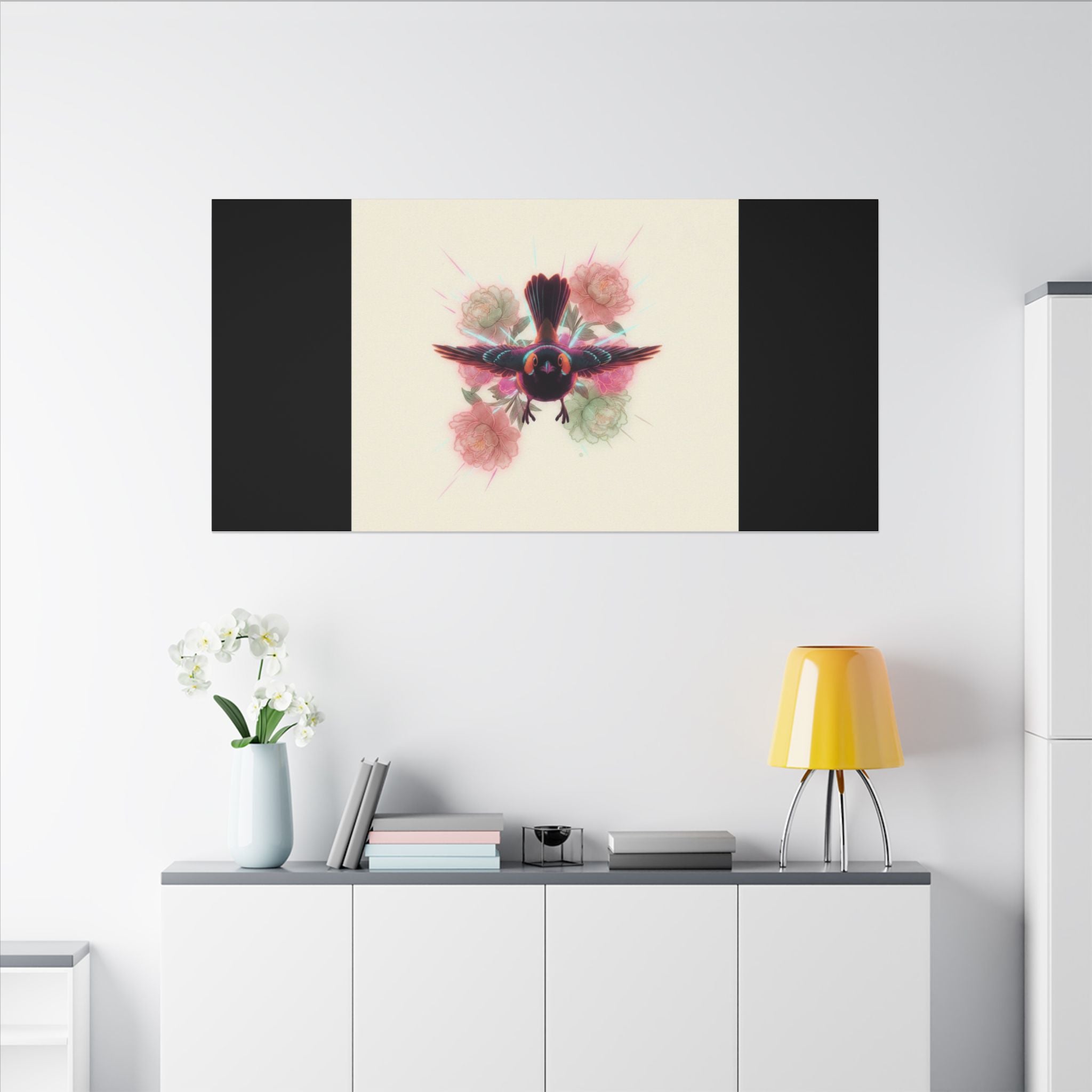 BRED IN THE CITY Flying Bird & Roses Matte Canvas