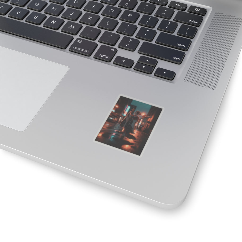 Fast Furious — Girl On Balcony Above Stone Stairway — Kiss-Cut Sticker