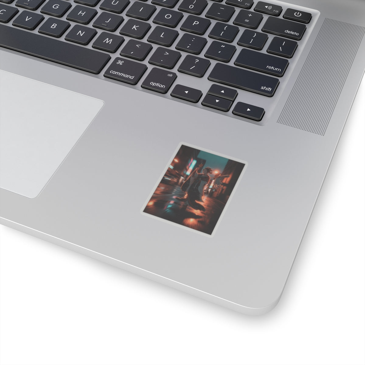 Fast Furious — Girl On Balcony Above Stone Stairway — Kiss-Cut Sticker