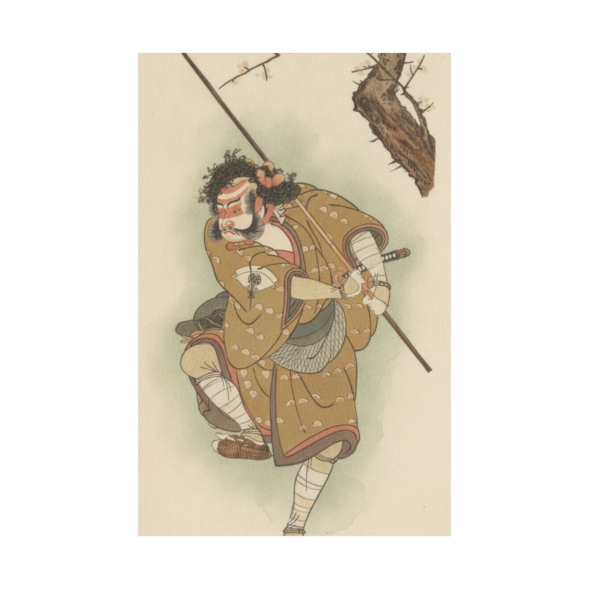 Botanical — Onoe Matsusuke In The Role Of Asahina In "Edo No Haru Meisho Soga" — Matte Poster