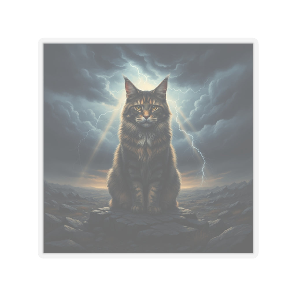 Dramatic Storm — Cat — Kiss-Cut Sticker