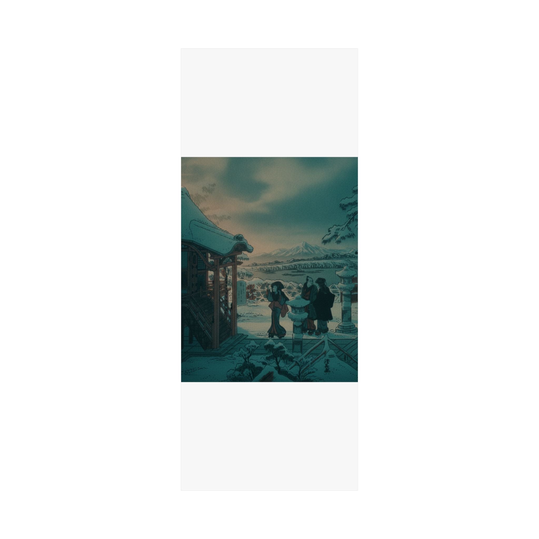 Cinematic — Snow Scene With Figures Outside A Temple — Matte Poster
