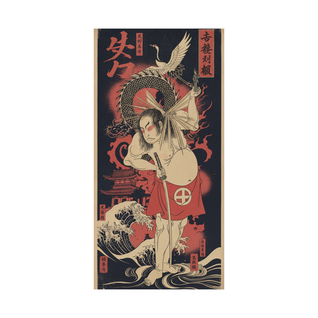 Japanese Street — The Third Otani Hiroji As A Man Clothed Only With A Red Apron — Matte Poster
