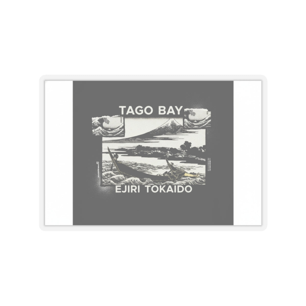 Streetwear Collage — Tago Bay Near Ejiri On The Tōkaidō (Tōkaidō Ejiri Tago No Ura Ryaku Zu), From Th — Kiss-Cut Sticker
