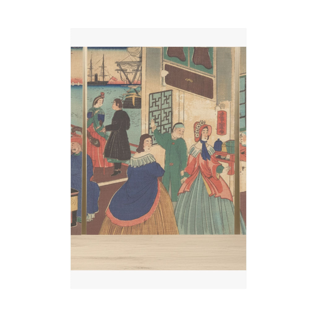 Product Marketing — People Of The Five Nations Drinking And Eating (Gokakoku Jinbutsu Dontaku No Zu) — Matte Poster