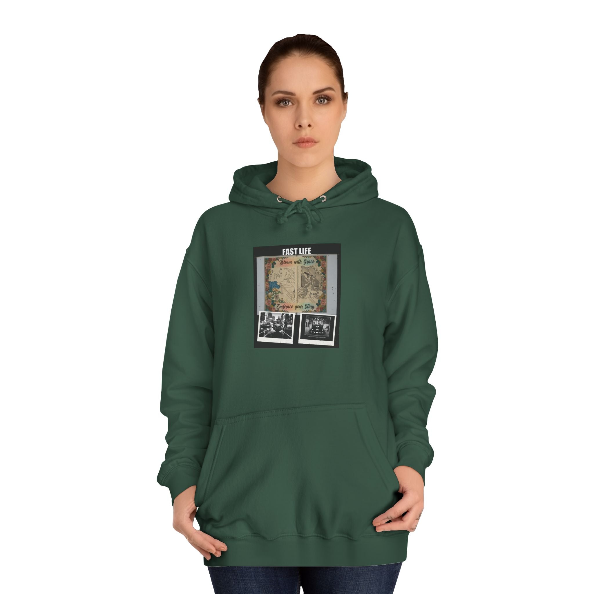 FAST LIFE Vintage Floral Collage Poster Hoodie