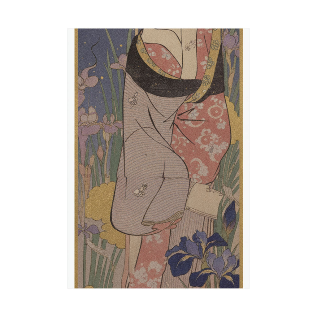 Celestial — Young Lady And Iris Garden — Matte Poster