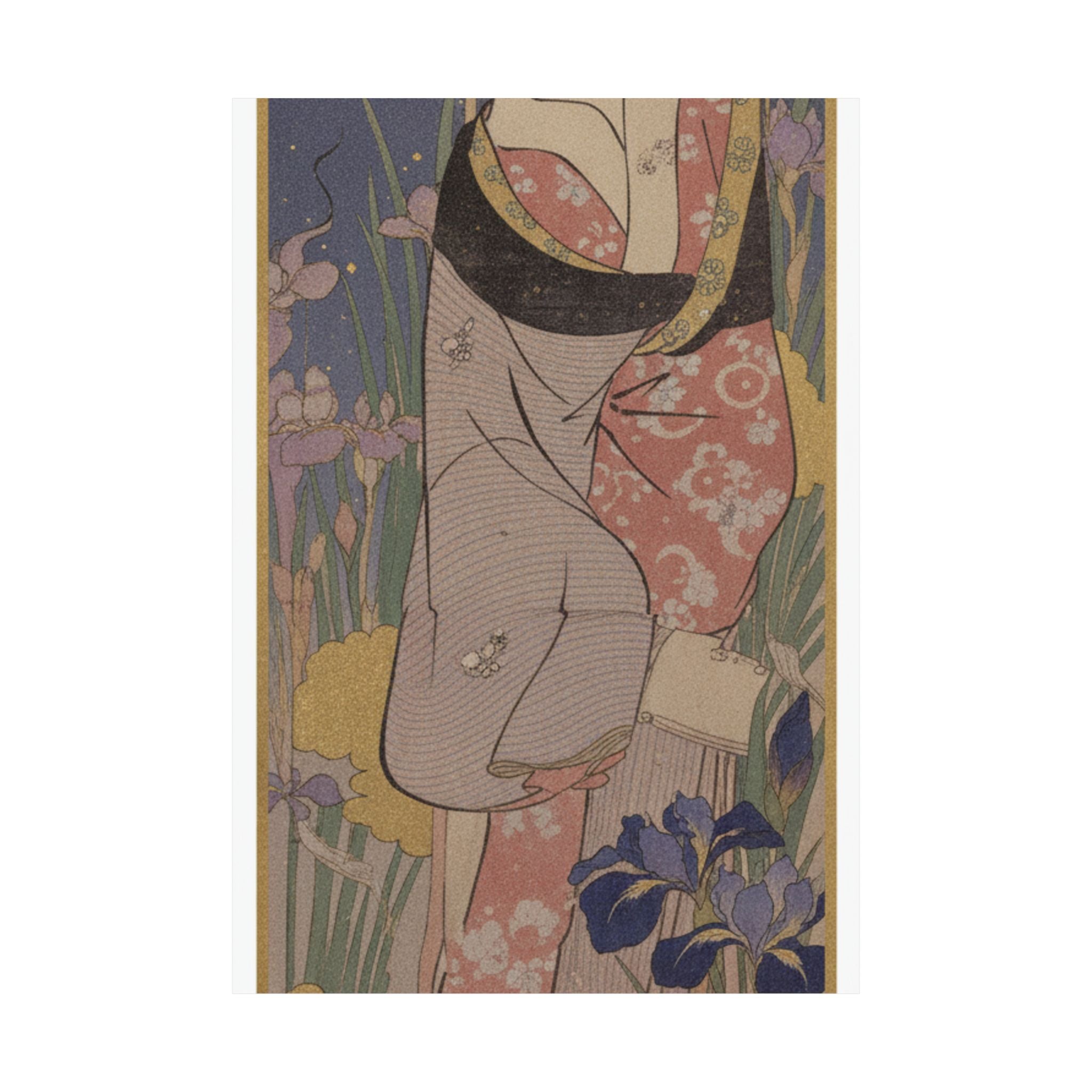 Celestial — Young Lady And Iris Garden — Matte Poster