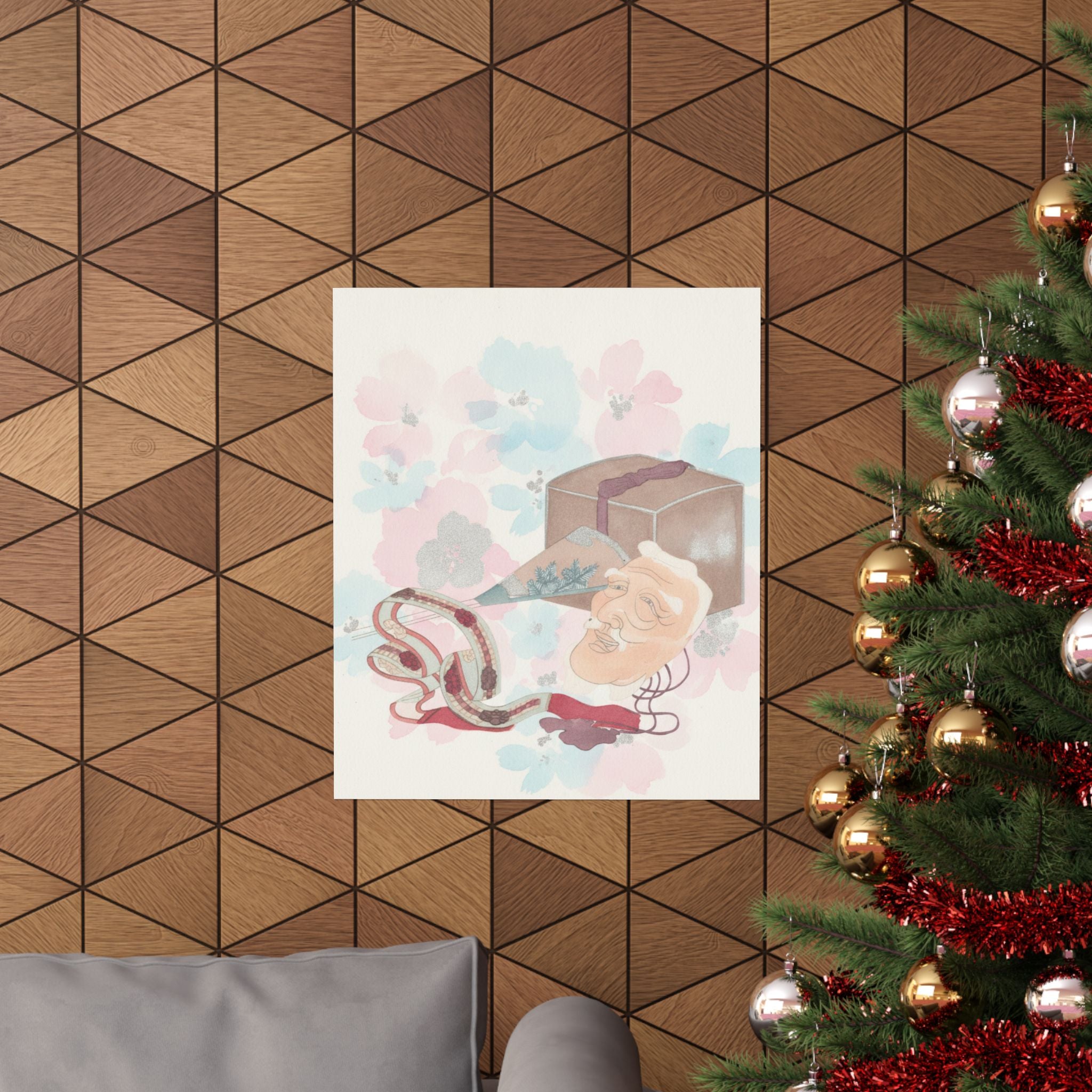 Watercolor — Mask And Other Objects For The Noh Dance — Matte Poster