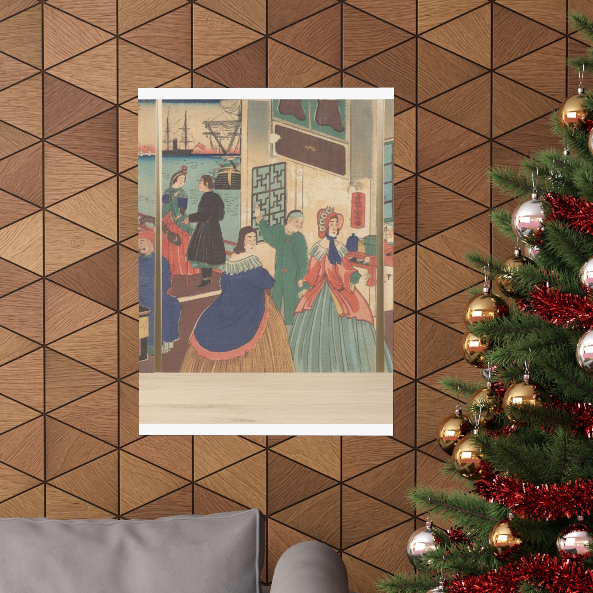 Product Marketing — People Of The Five Nations Drinking And Eating (Gokakoku Jinbutsu Dontaku No Zu) — Matte Poster