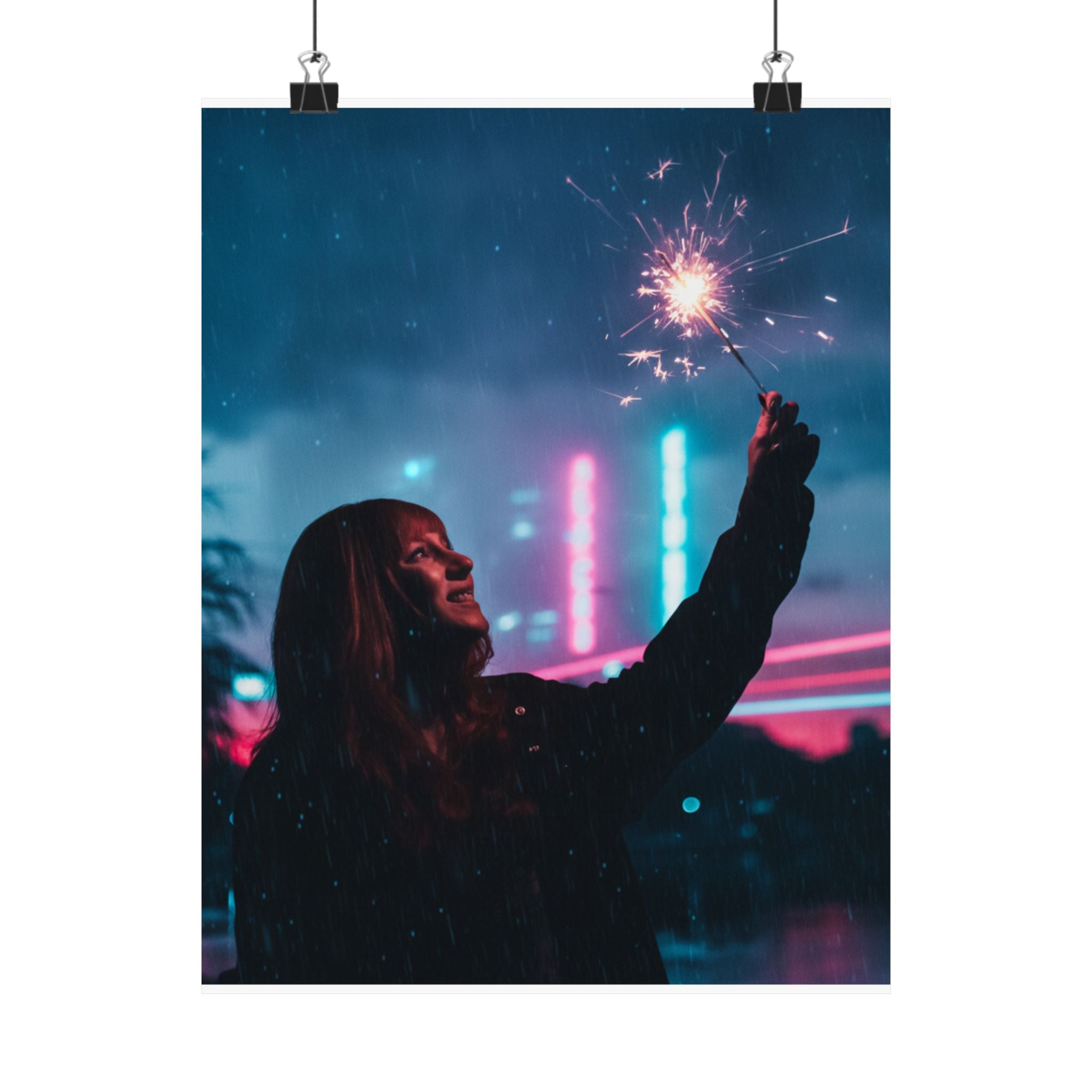 Neon Noir — Person — Matte Poster