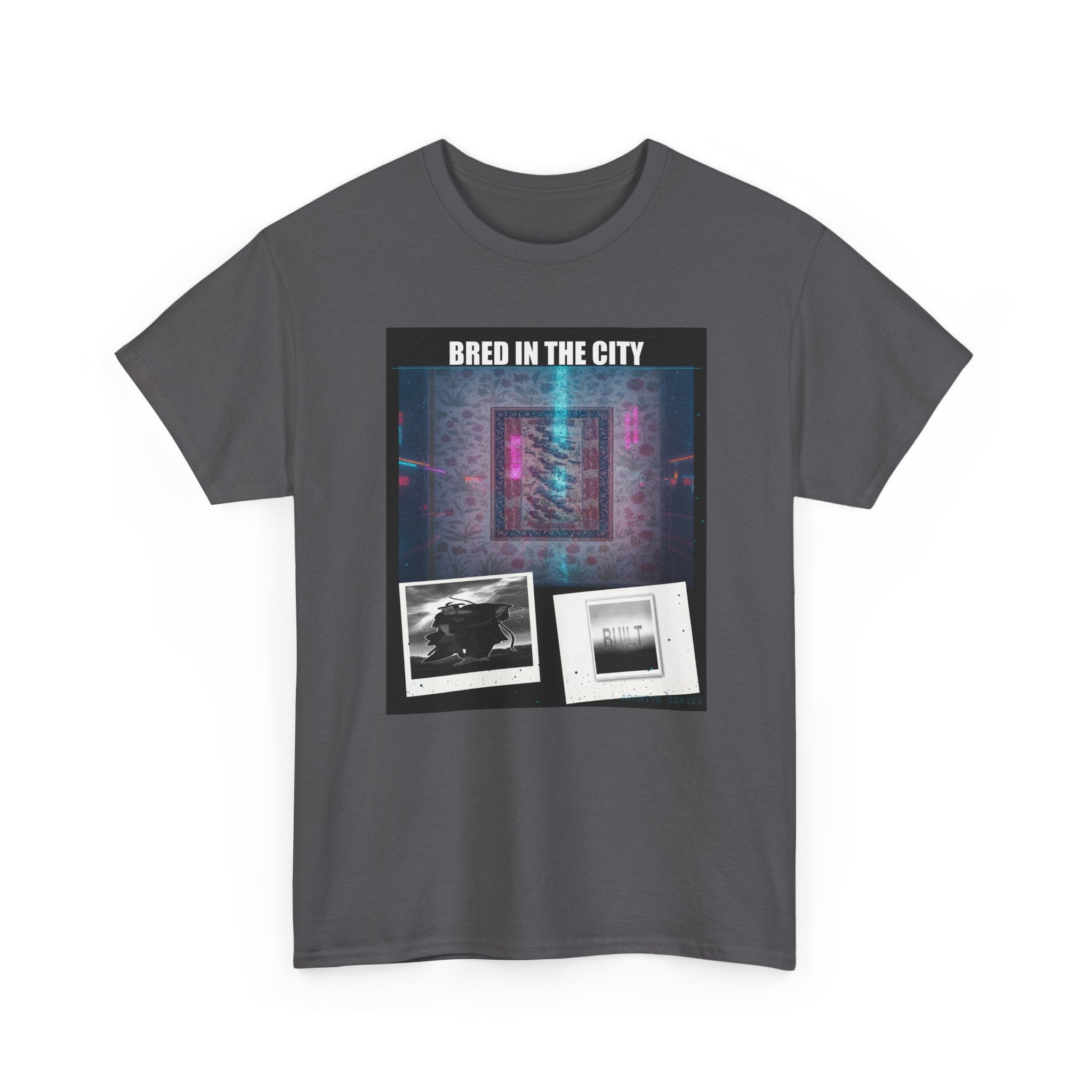 BRED IN THE CITY Neon Glitch Collage Graphic Tee