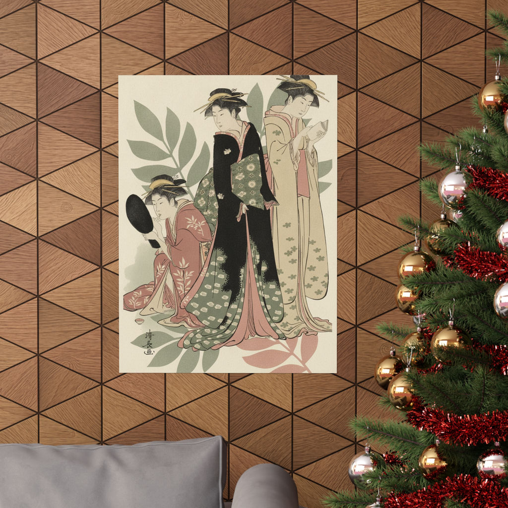 Botanical — Three Geishas Of Tachibana Street In Their Room — Matte Poster