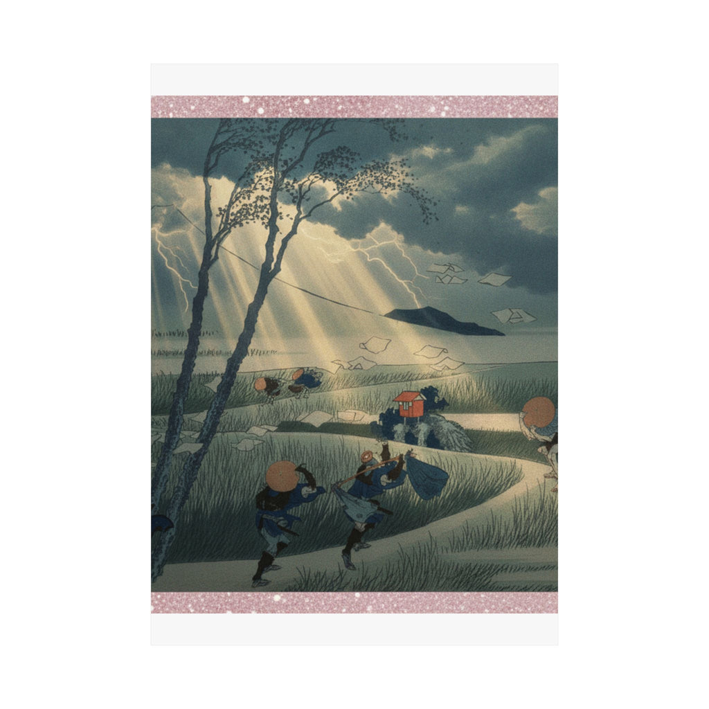 Dramatic Storm — Ejiri In Suruga Province (Sunshū Ejiri), From The Series Thirty-Six Views Of Mou — Matte Poster