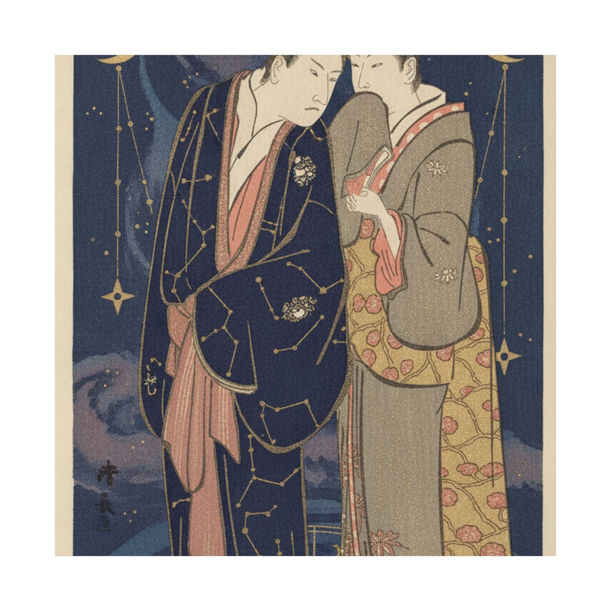 Celestial — Ichikawa Yaozo Iii With A Lady — Matte Poster