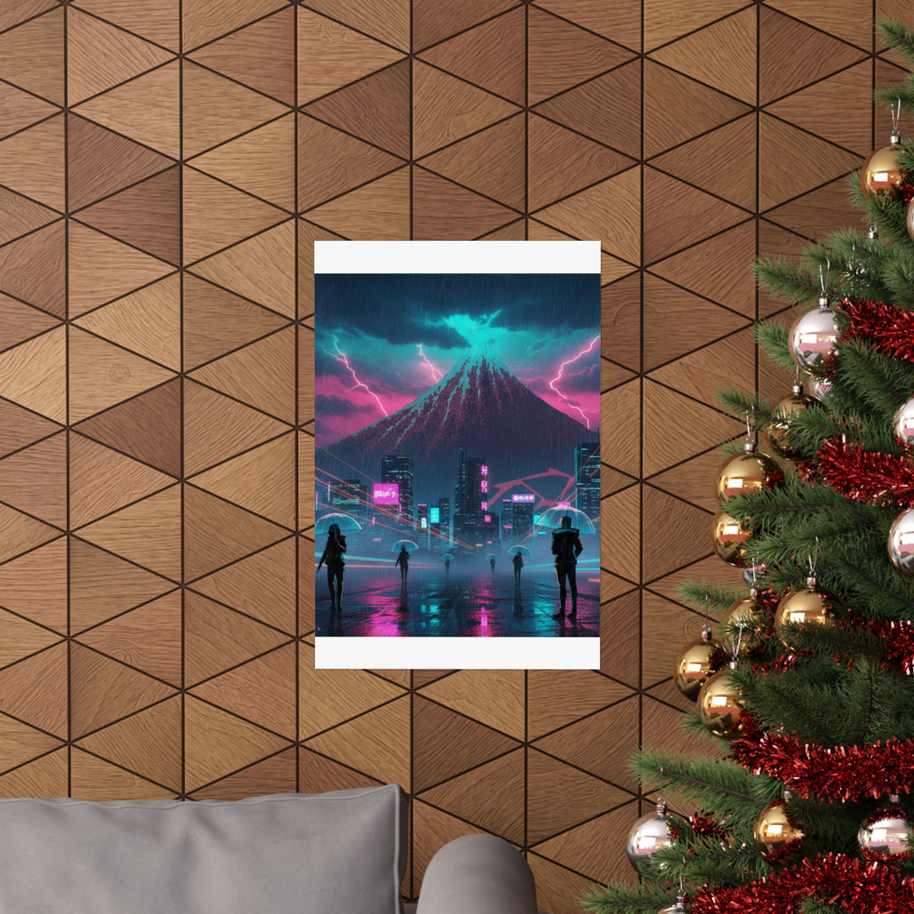 Neon Noir — Storm Below Mount Fuji (Sanka No Haku U), From The Series Thirty-Six Views Of Mo — Matte Poster