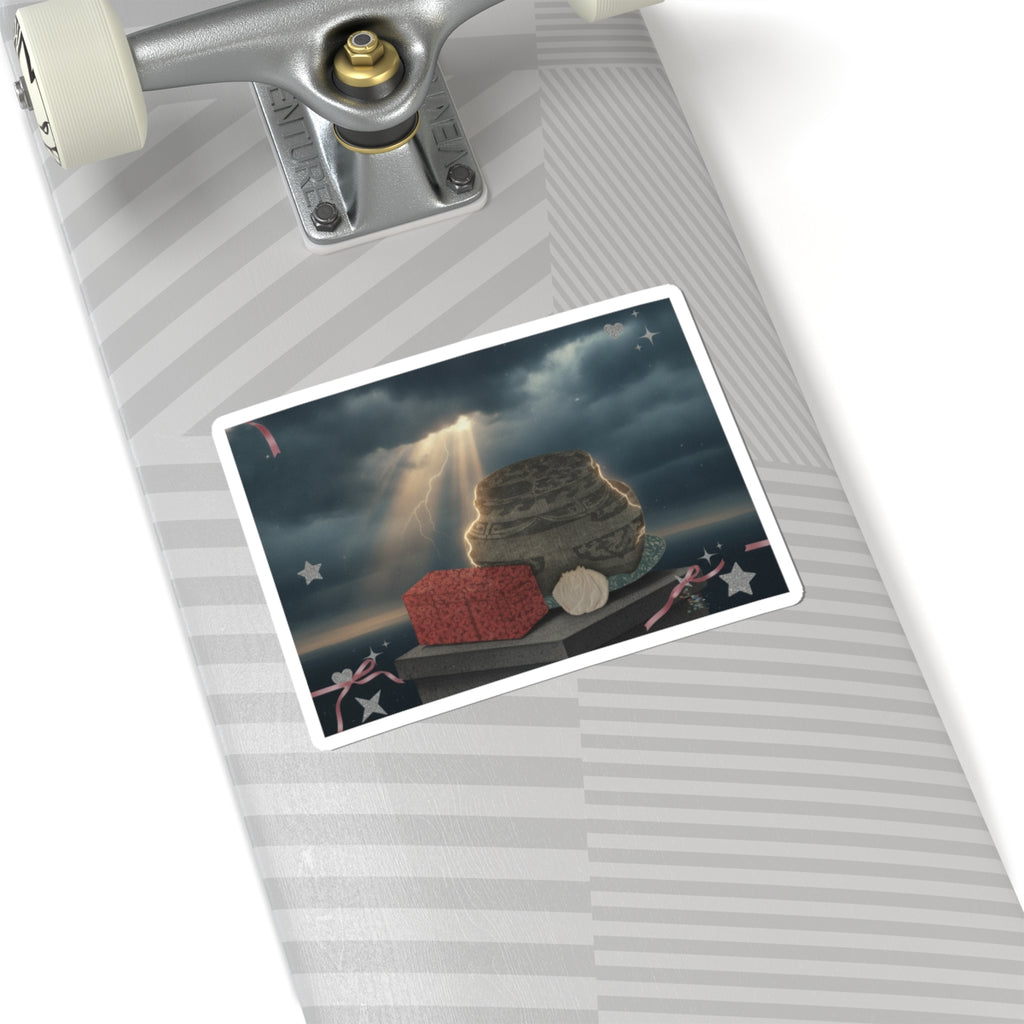 Dramatic Storm — Fire-Holder And Tea-Box — Kiss-Cut Sticker