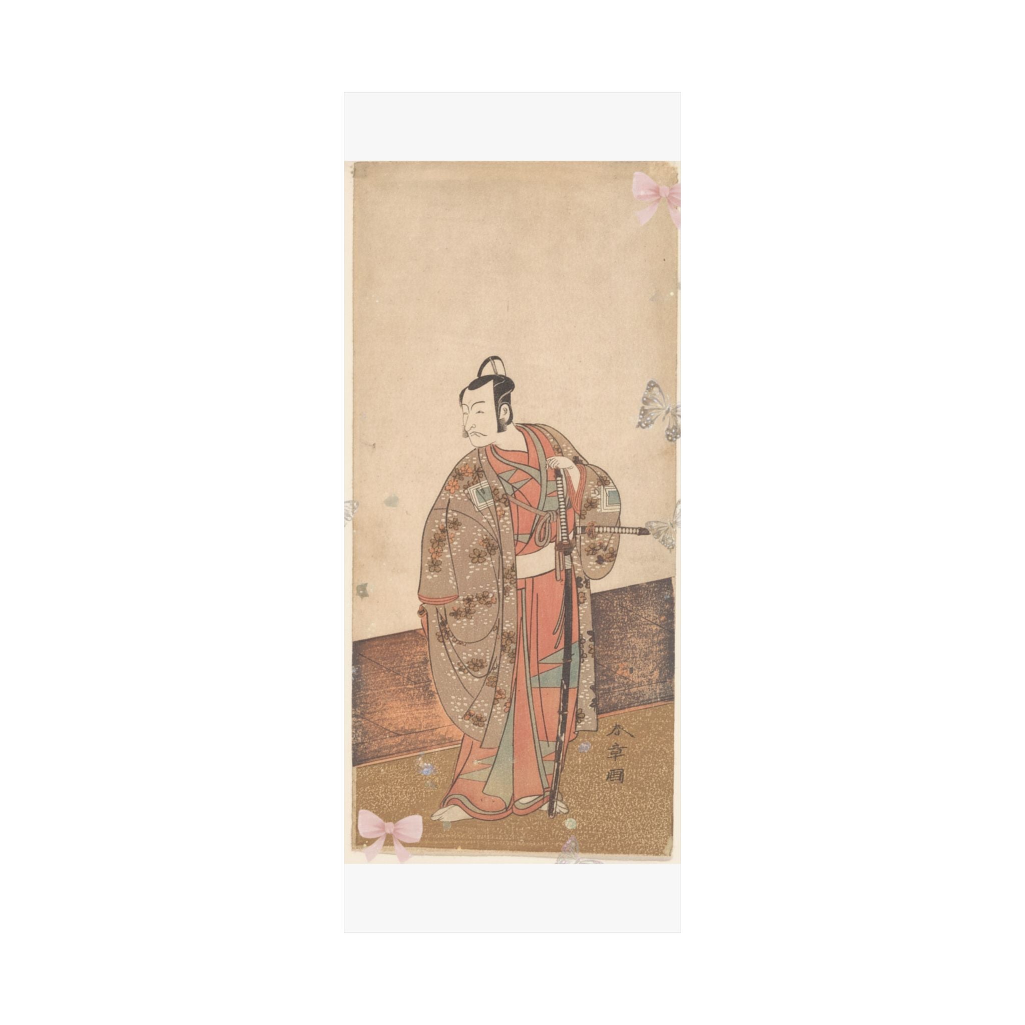 Ecommerce Main — The Actor Ichikawa Danjuro V Standing Inside Of A House And In Front Of An Engaw — Matte Poster