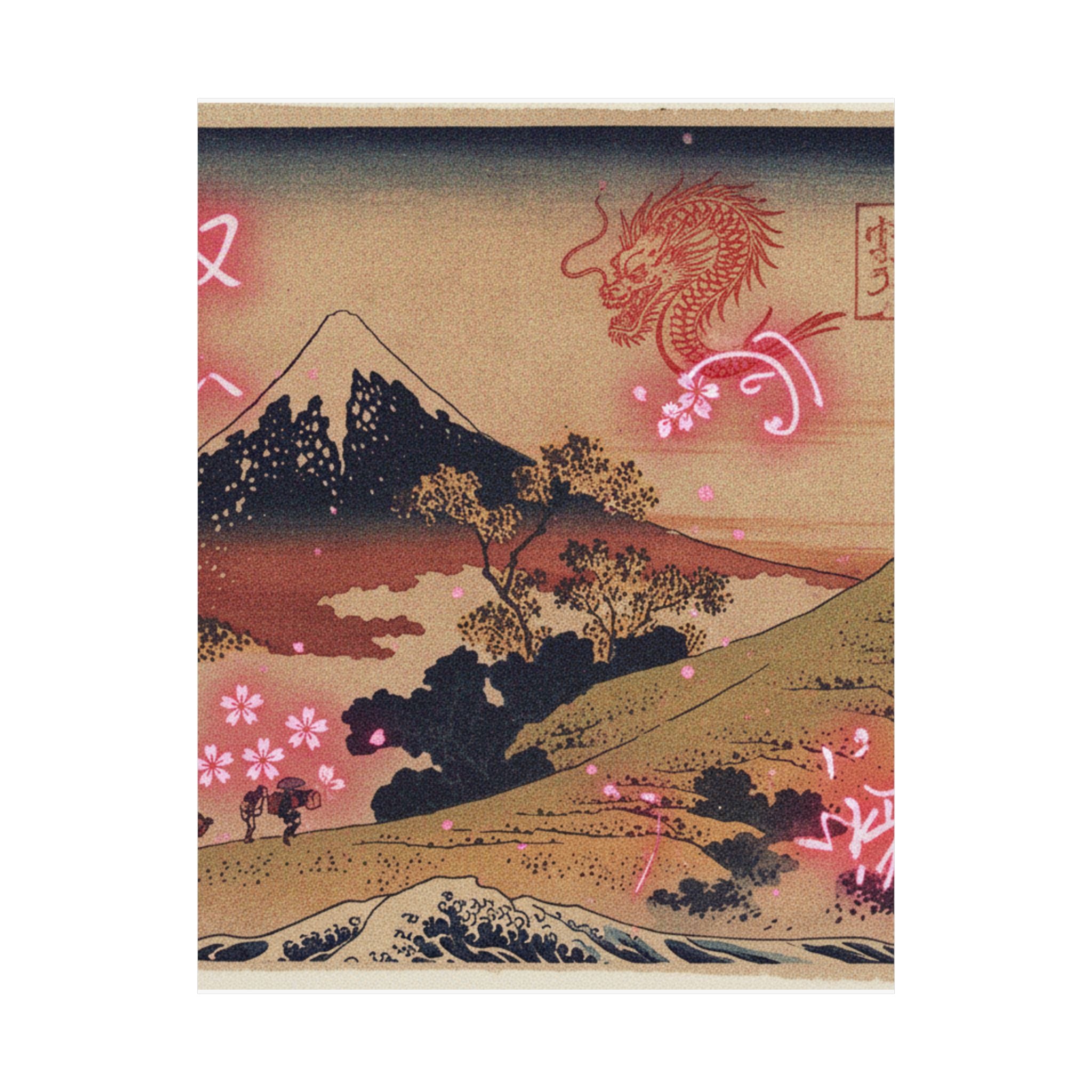 Japanese Street — The Inume Pass In Kai Province (Kōshū Inume Tōge), From The Series Thirty-Six Vi — Matte Poster
