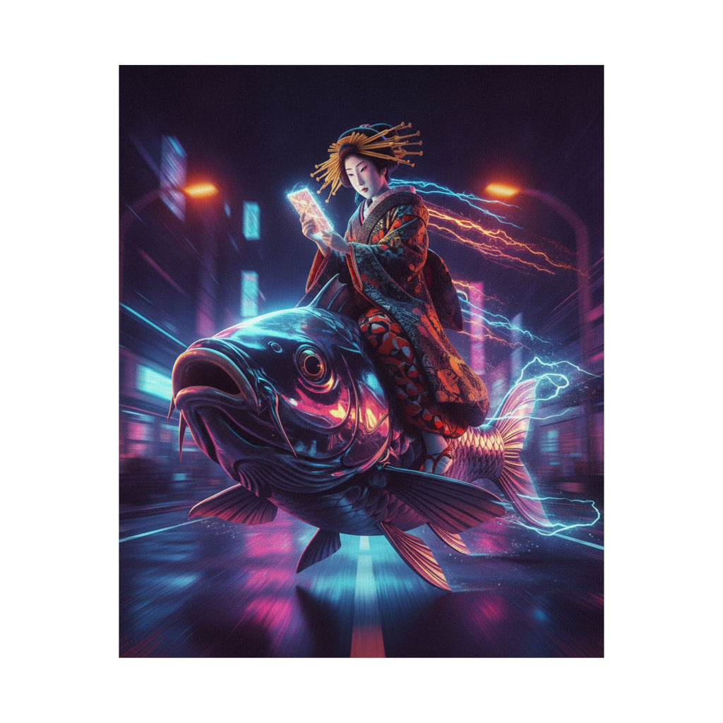 Fast Furious — Courtesan Seated On A Carp — Matte Poster