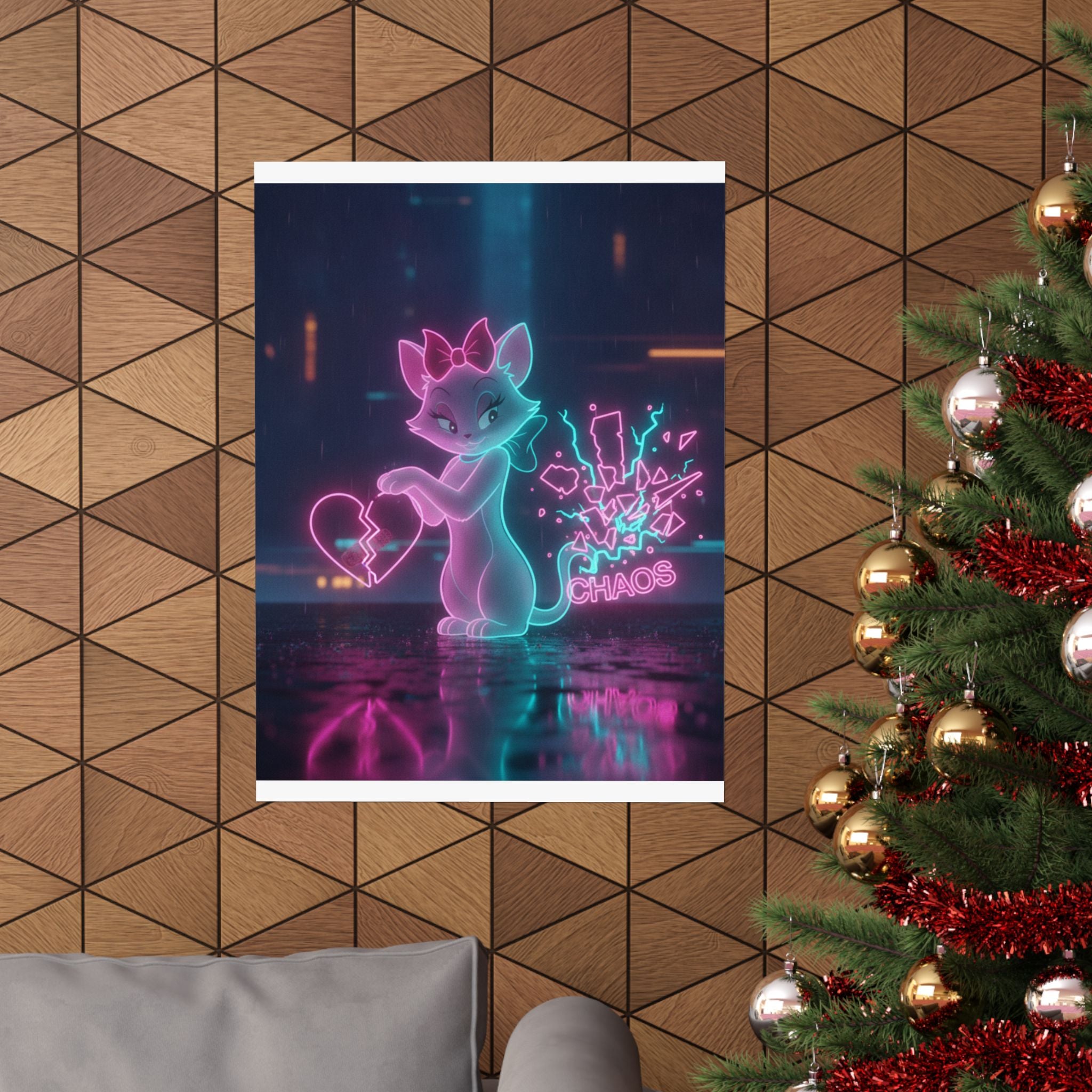 Neon Noir — Cat — Matte Poster