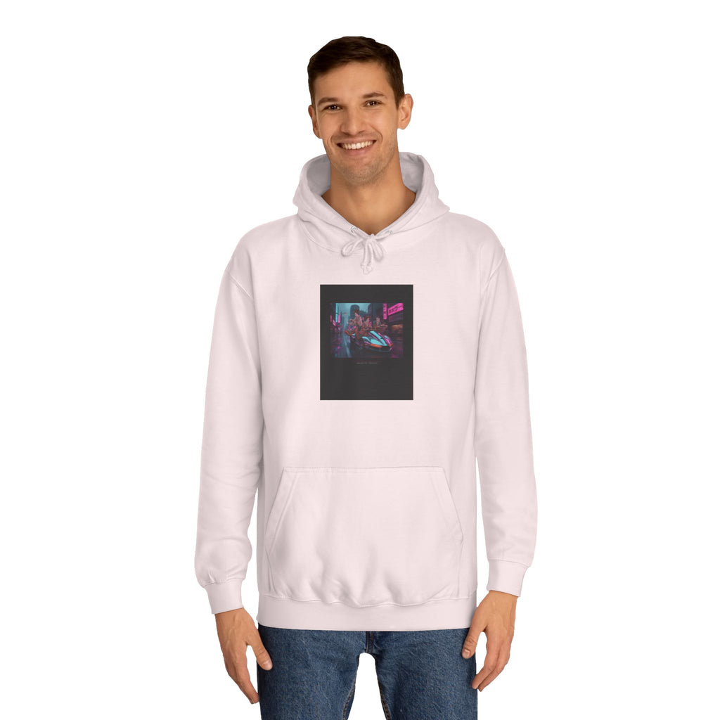Neon Cyberpunk Street Racer Nightscape Hoodie