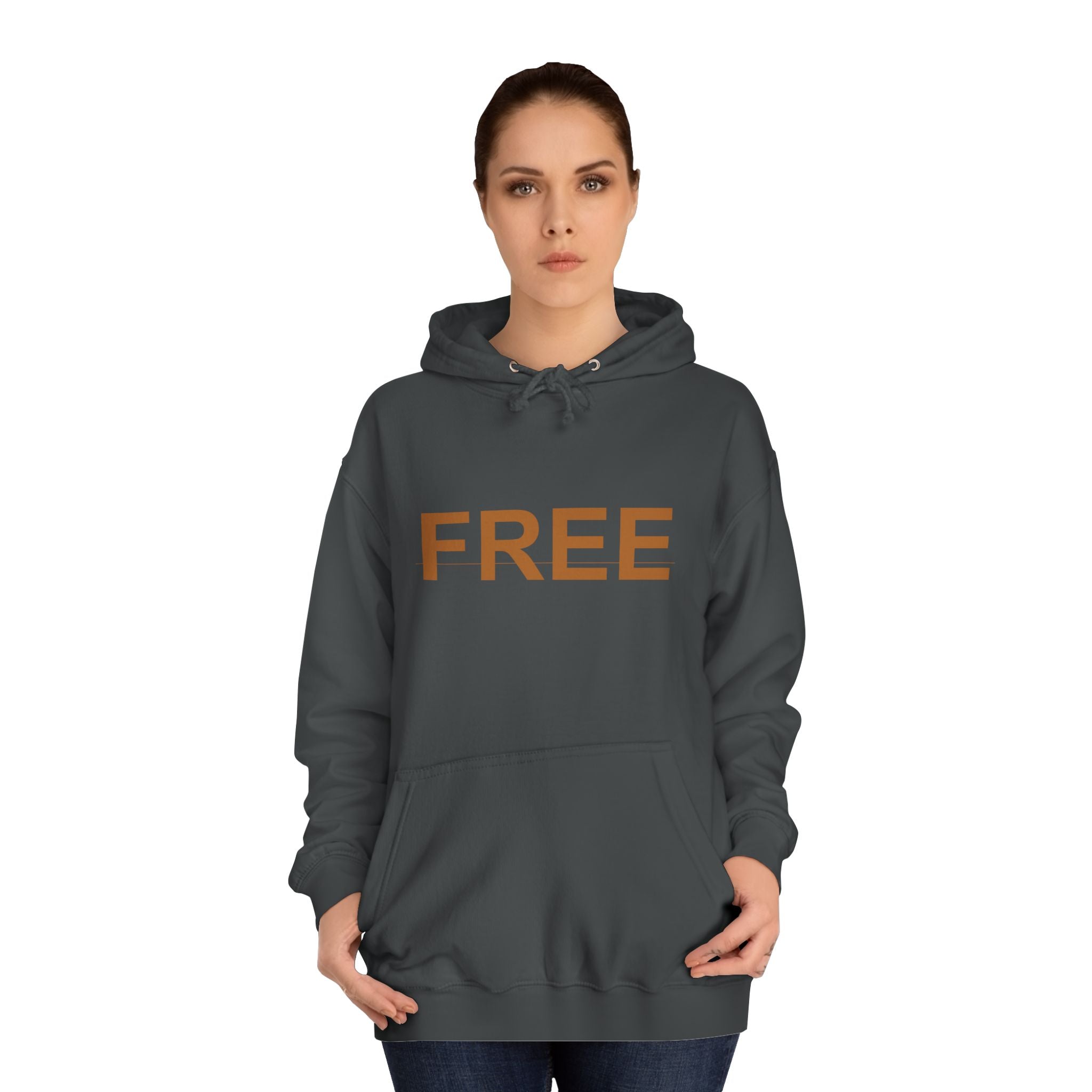 FREE Minimal Rust Lettering Statement Pullover Hoodie