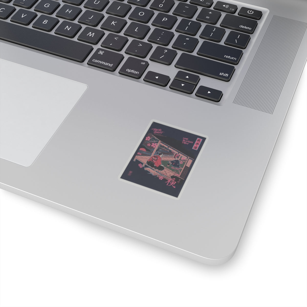 Japanese Street — Samurai Admiring Pine-Tree And Plum Blossoms — Kiss-Cut Sticker