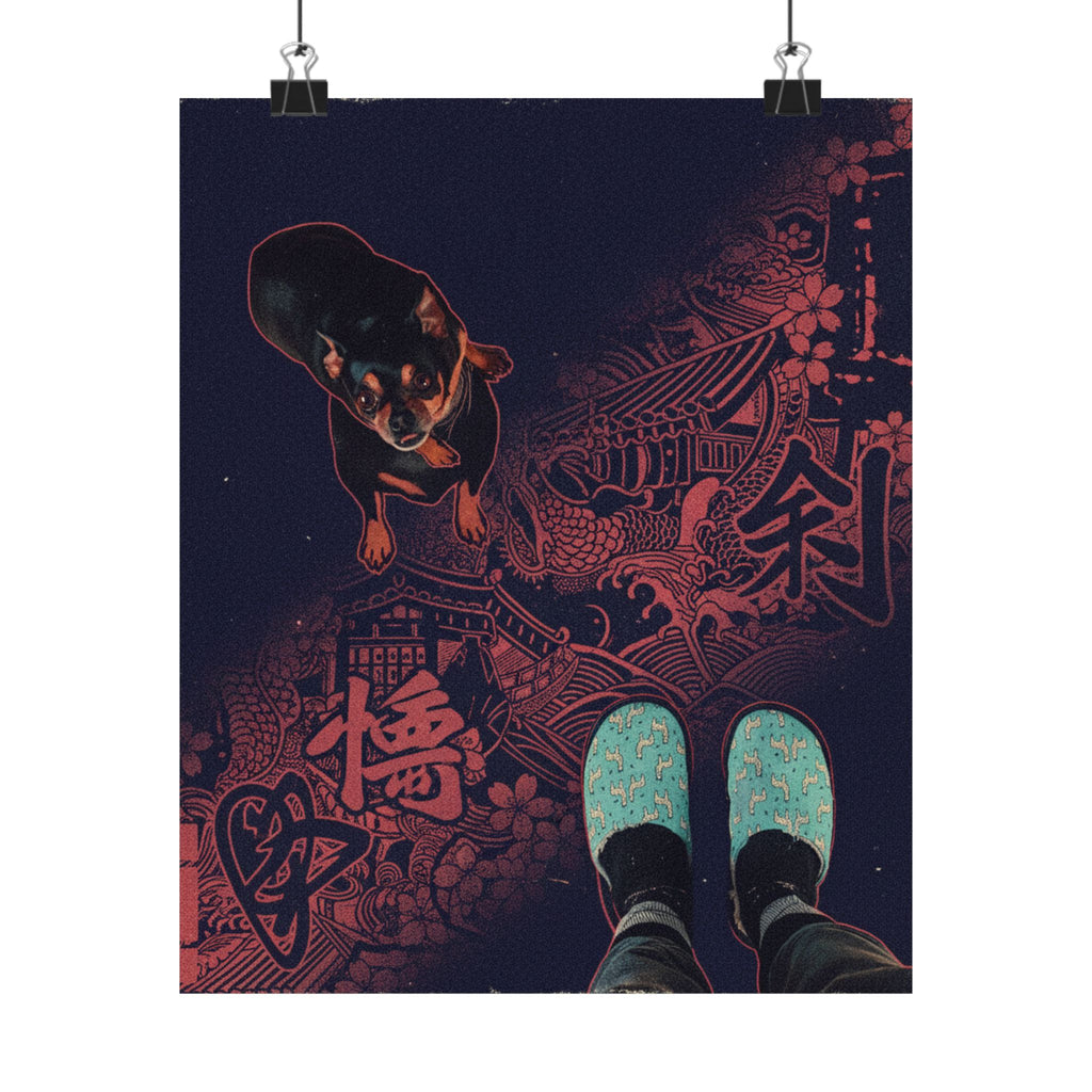 Japanese Street — Dog — Matte Poster